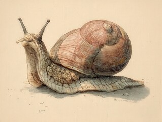 Cute Snail with Tax Refund Check in Its Shell, Playful and Whimsical Scene