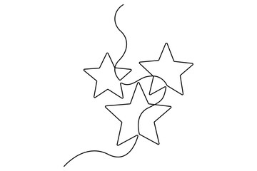Star continuous one line drawing of vector illustration
