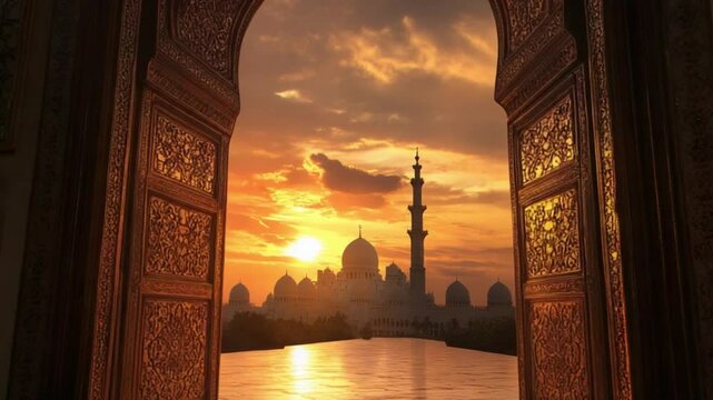 sunset view above the mosque
