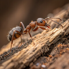 ant on the wood