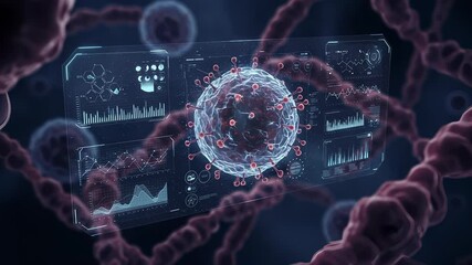 Medical Visualization of Microscopic Virus Cell Structure with Data Analysis Interface - Powered by Adobe