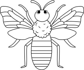 Bee coloring page illustration
