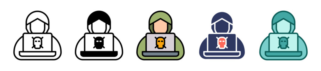 Fototapeta premium Hacker multiple icon