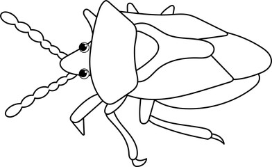 Scarab beetle coloring page illustration
