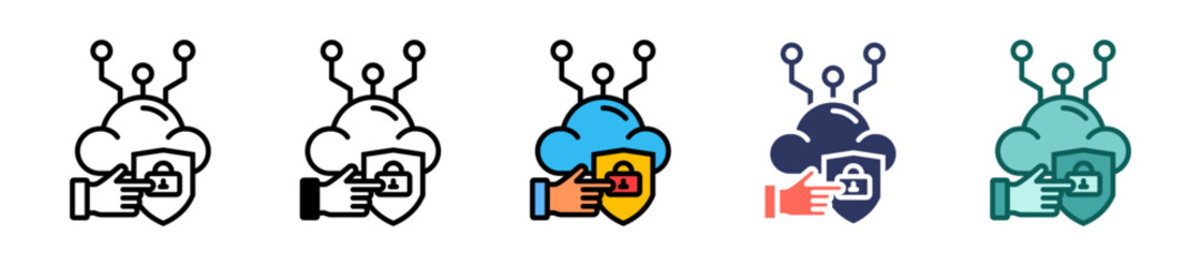 Naklejka premium Cloud Security multiple icon