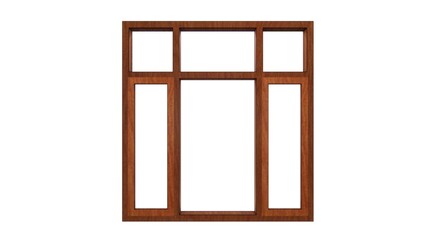 Wooden framed window with multiple panes