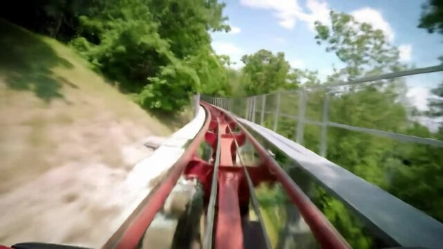 Roller coaster ride forward view park attraction