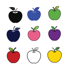 Apple various colour vector art
