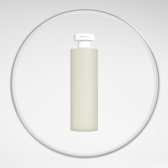 translucent cosmetic plastic bottle mockup, lotion sqeeze bottle mockup, flat flip cap cylindrical packaging, tall liquid skincare and cosmetic container, slim personal care product packaging