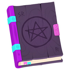 witch spellbook wooden cover halloween