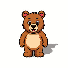 Happy Brown Bear Cartoon Character
