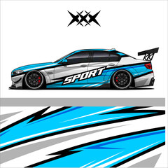 Sport Car with Racing Stripes