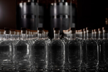 Almacen de botellas con destilado, tequila, mezcal, sotol