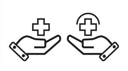 hospital care help sign icon, eps 10 on white background, vector illustration.