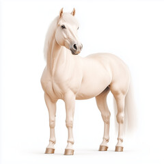 Obraz premium Majestic white horse standing in a neutral background 