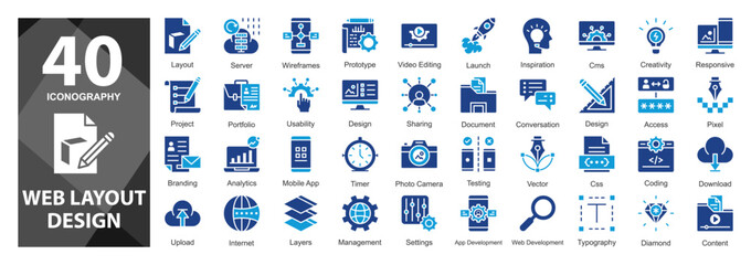 A glyph duotone icon set built for designers and developers, showcasing layout planning and content structuring in digital projects.        
