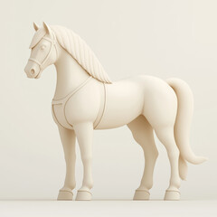 Obraz premium Stylized horse sculpture in minimalistic design on a neutral background 
