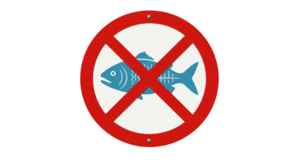 Isolated No Fishing Sign