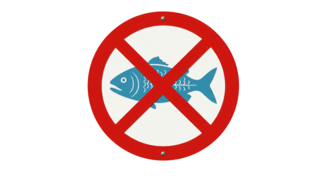 Isolated No Fishing Sign