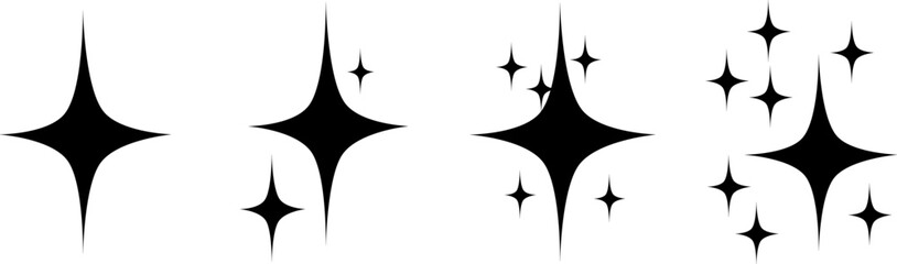 Elegant star sparkle vector set for enhancing design elements with a magical, luminous, and celestial touch.