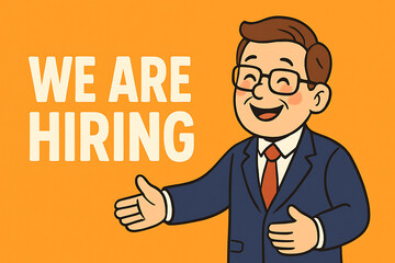 Naklejka premium A fun illustration related to us opening a job vacancy