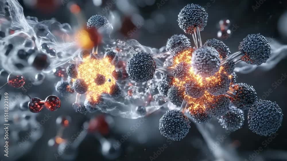 Aufkleber a highly detailed 3d illustration of a molecular structure with glowing atomic connections and energ