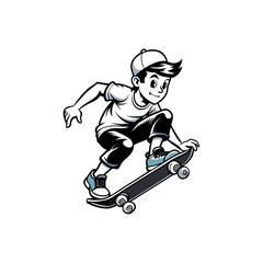 Obraz premium Fancy Skater Boy Vector Urban Street Style Skateboarding Clipart, illustration Design