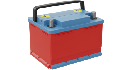 Isolated Car Battery on White Background
