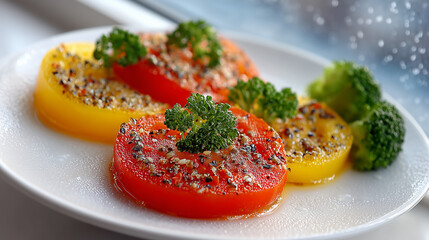 Fresh colorful vegetables in artistic arrangement, celebrating natural vibrancy and healthy living