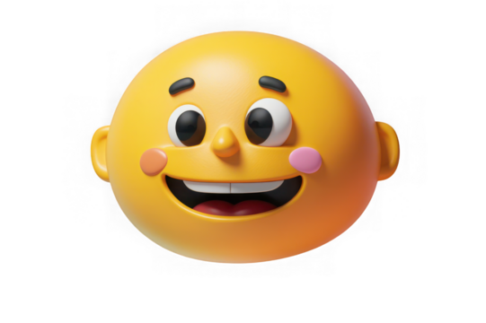 Happy 3d cartoon emoji face character