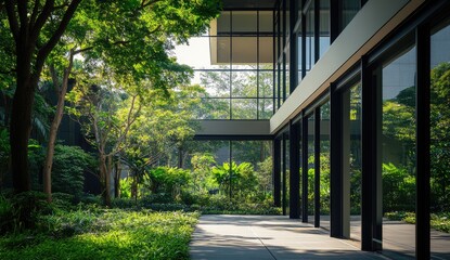 Modern office building with lush greenery (1)