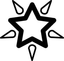 Star clip art design on plain white transparent isolated background for card, shirt, hoodie, sweatshirt, apparel, card, tag, mug, icon, poster or badge