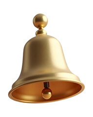 Golden bell with smooth surface and shiny finish, symbolizing celebration and joy