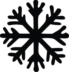 Obraz premium Simple black silhouette snowflake design for winter holiday crafts