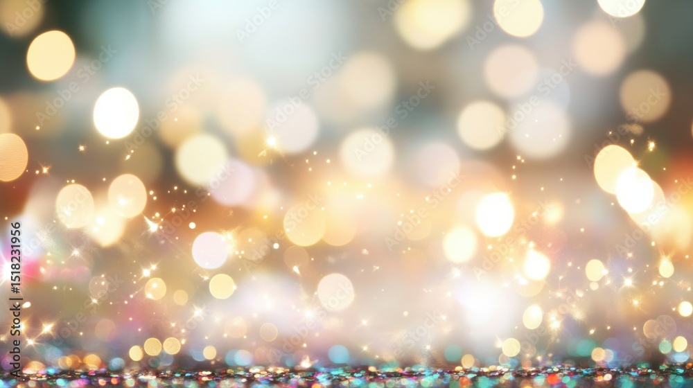 Wall mural colorful bokeh background with sparkling lights capturing a festive atmosphere