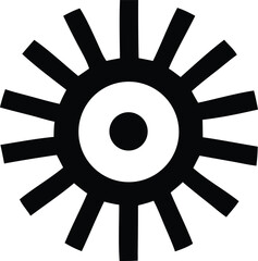 Obraz premium Abstract black and white sunburst eye design graphic