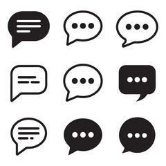 Chat and Messaging Bubbles – Various Speech Bubble Icons for Communication and Online Dialogue