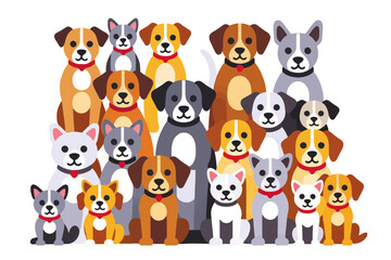 Obraz premium Cute Cartoon Dog Breed Illustration - Colorful Puppy Collection Vector Art - Adorable Pet Designs for Children and Animal Lovers