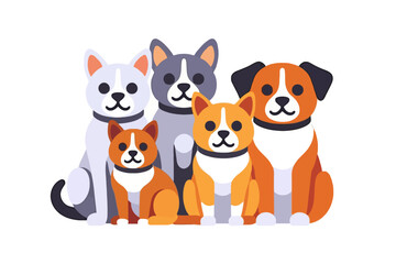 Cute Cartoon Dogs Illustration - Adorable Puppy Vector Graphic - Colorful Dog Breed Clipart for Pet Lovers and Children's Designs