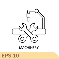 machinery line icons  symbol vector elements for infographic web