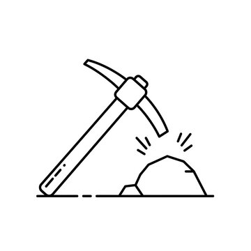 recommend clip art: Mining pickaxe and rock isolated on transparent background