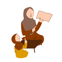 Muslim Woman Teaching Child: Education and Culture