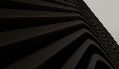 Black plane lines, white abstract background, 3D illustration