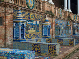 View of Plaza de España in Seville, Spain