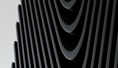 Black plane lines, white abstract background, 3D illustration