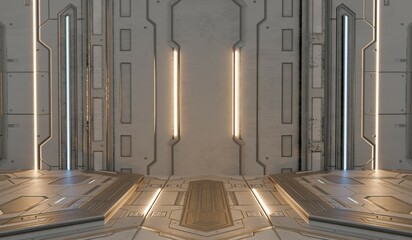 Technology background, modern scene, sci-fi style, 3D illustration