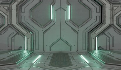 Technology background, modern scene, sci-fi style, 3D illustration