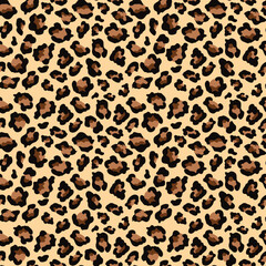 
leopard print fashion skin texture , vector seamless design with cat spots