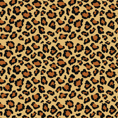 
animal print leopard yellow vector pattern with wild cat spots, vector design