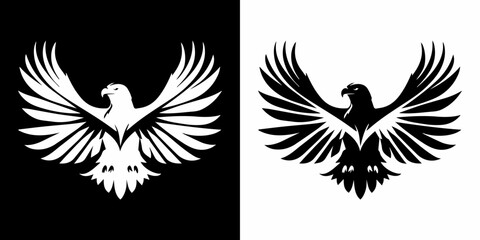 Eagle Silhouette Vector Illustration in Black and White